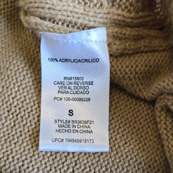 Briggs New York Tan Cable Knit Sweater - Women Size S - Picture 5 of 9